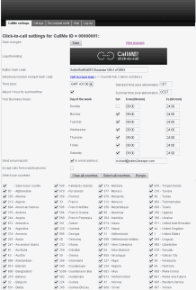 Screenshots of CallME! Control Panel